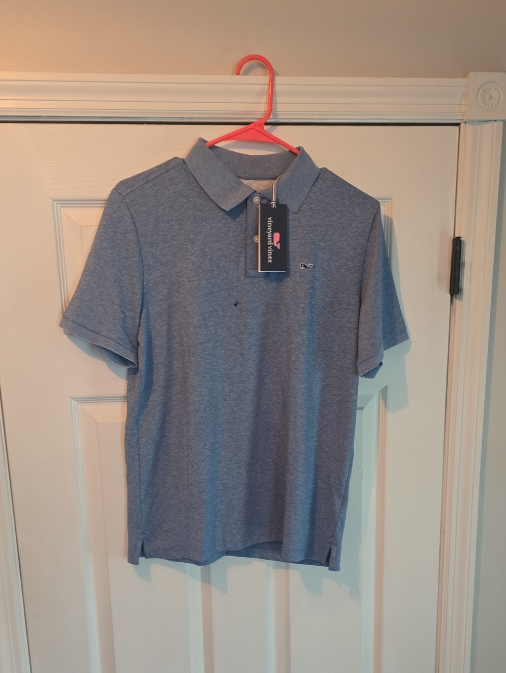 Vineyard Vines Heather Blue Short-Sleeve Polo